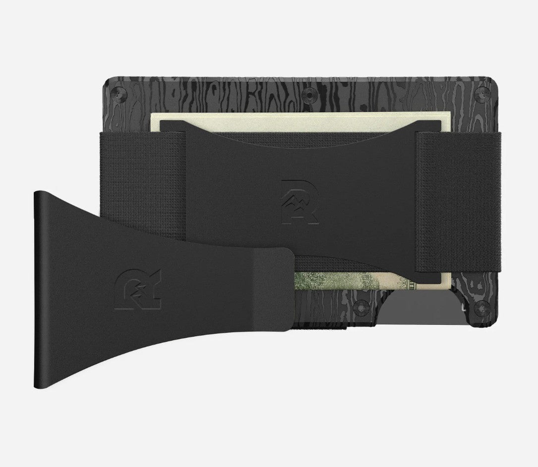 Ridge RFID Wallet Black Damascus