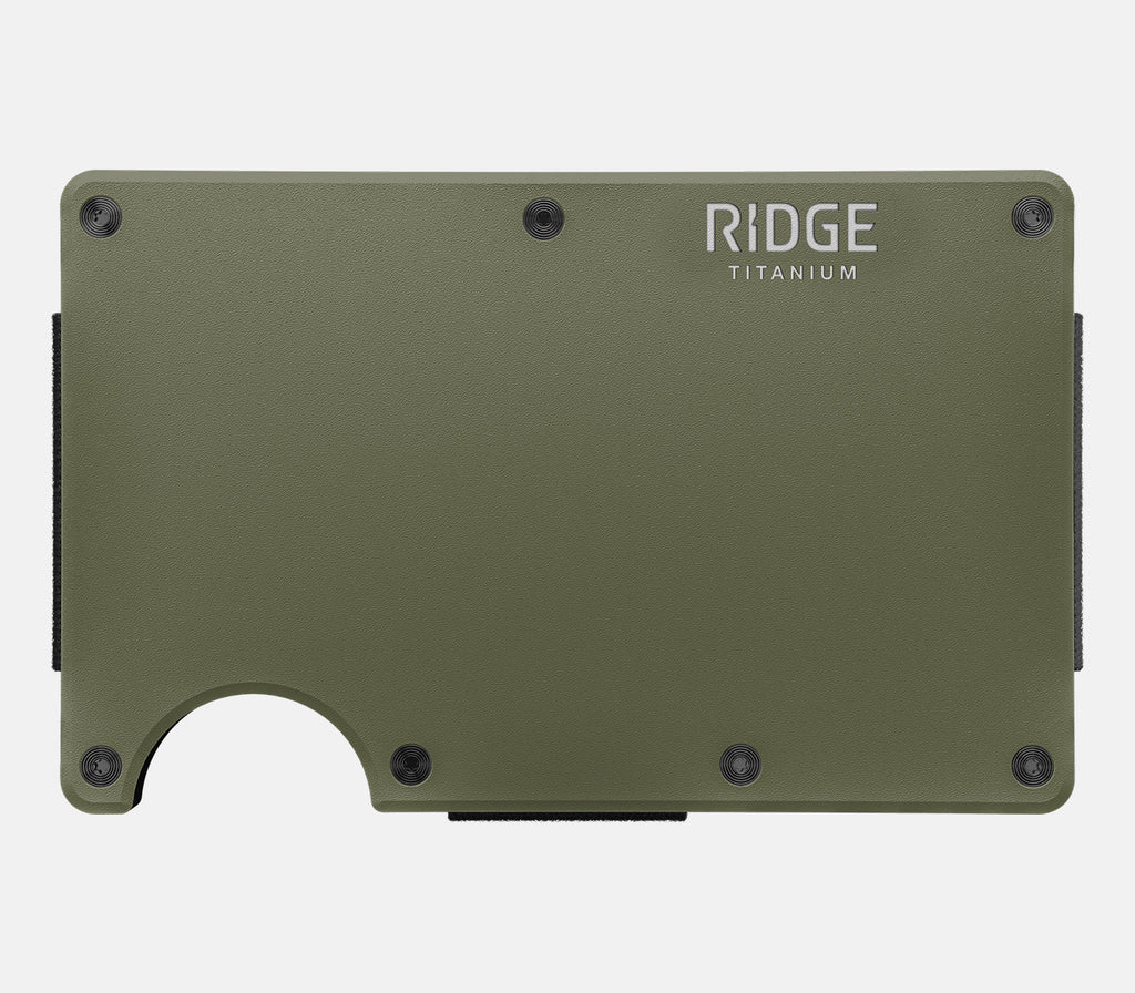 Ridge RFID Wallet Titanium Matte Olive