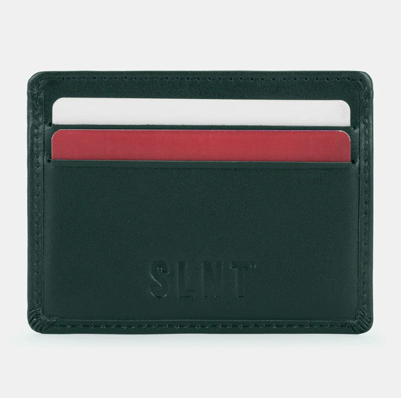 SLNT RFID Card Holder Leather Wallet Olive