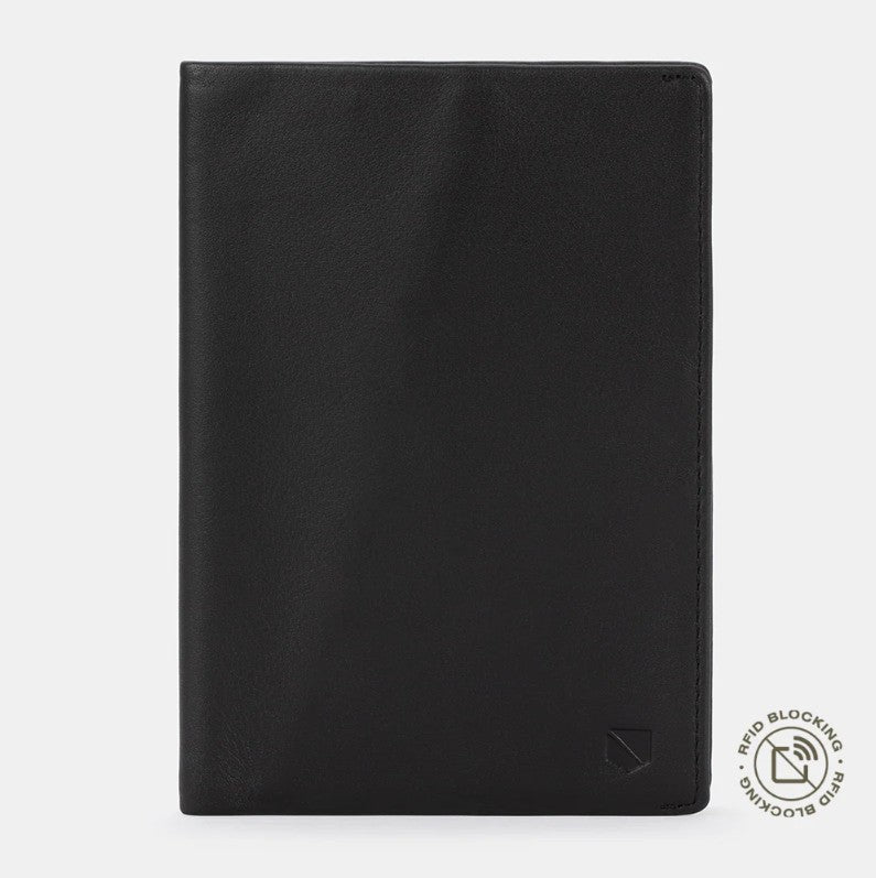 SLNT RFID Passport Leather Wallet Black