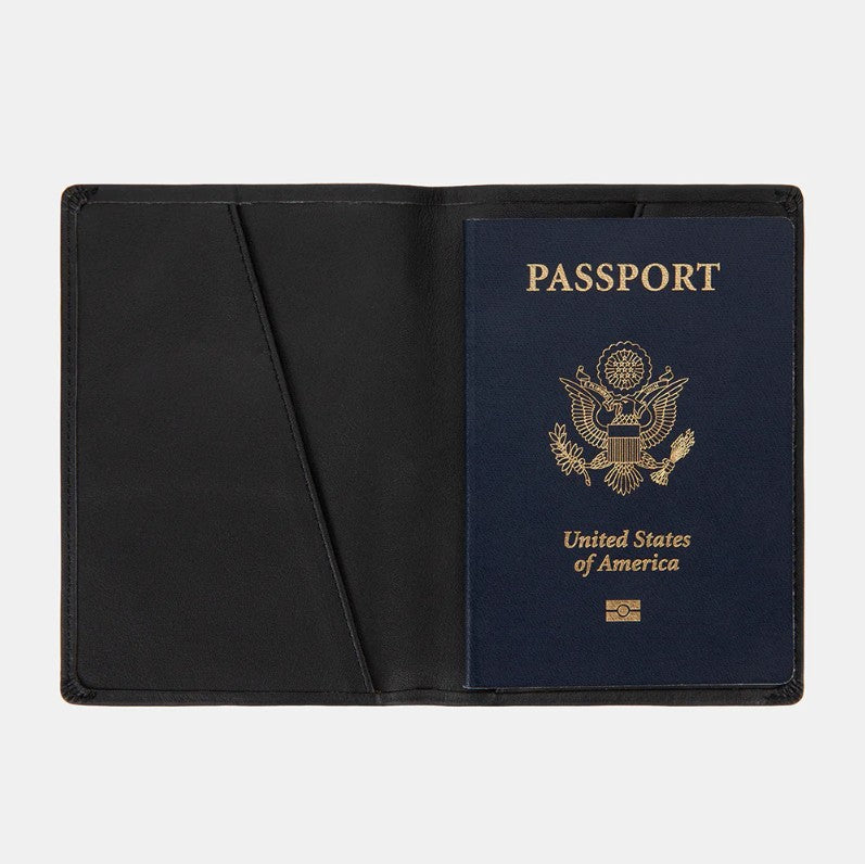 SLNT RFID Passport Leather Wallet Black