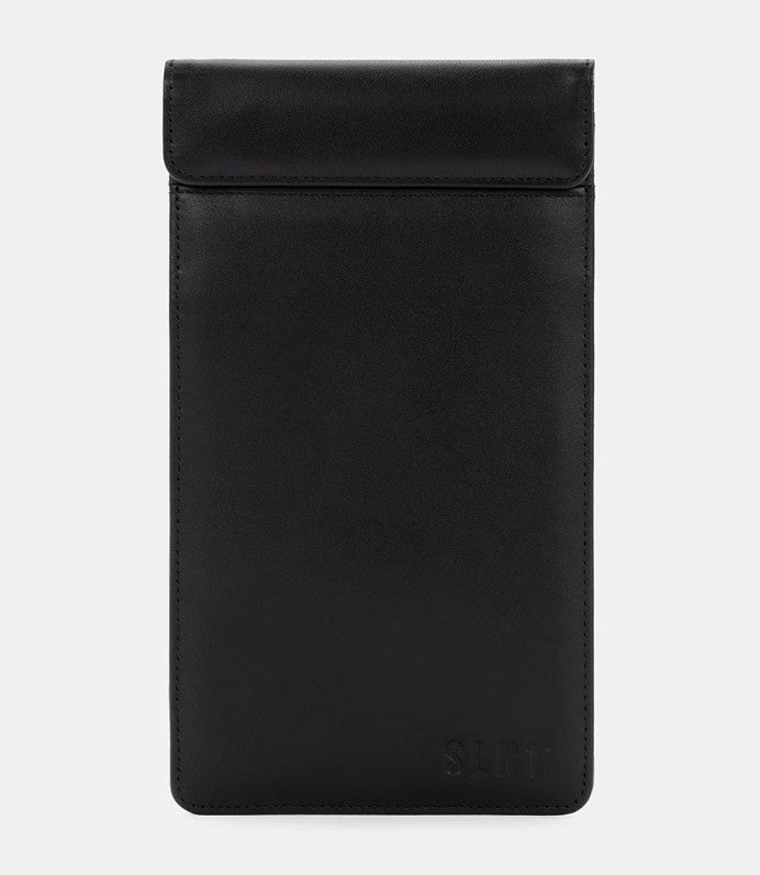 SLNT Faraday Phone Sleeve Medium Black Leather