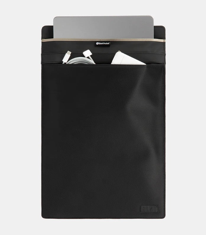 SLNT Vertical Faraday Laptop Sleeve 13/14 Inch Black Nylon